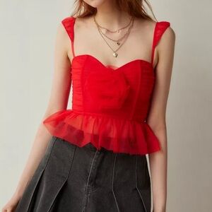 Urban Outfitters Roswable Tulle Rosette Corset